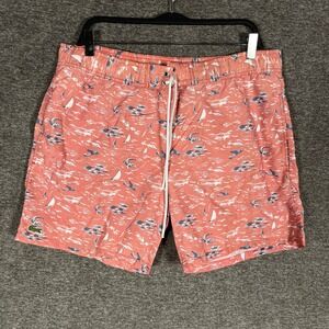 Lacoste Men's L Swim Trunks Shorts Coral Nautical AOP Print Beach Pool